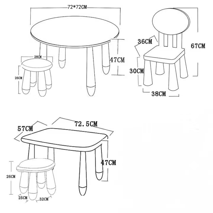 Colorful Stool Chair Kid's Set