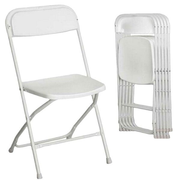 white folding chair