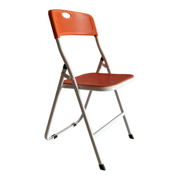 orange folding chair