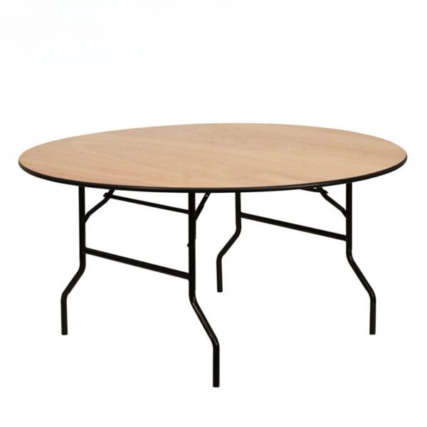 Folding round table wooden