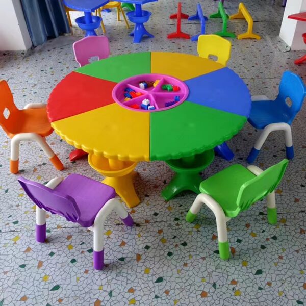 Kids Plastic LEGO Round Table and Chair