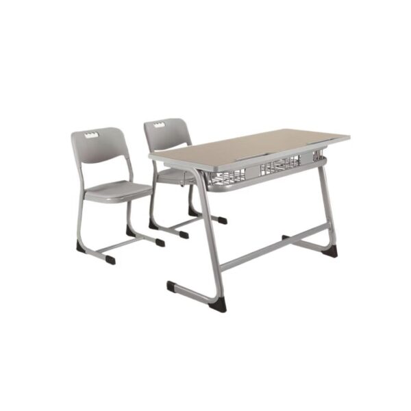 High School Classroom Double Desk and Chair