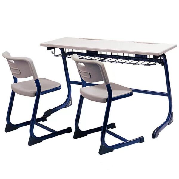 High School Classroom Double Desk and Chair