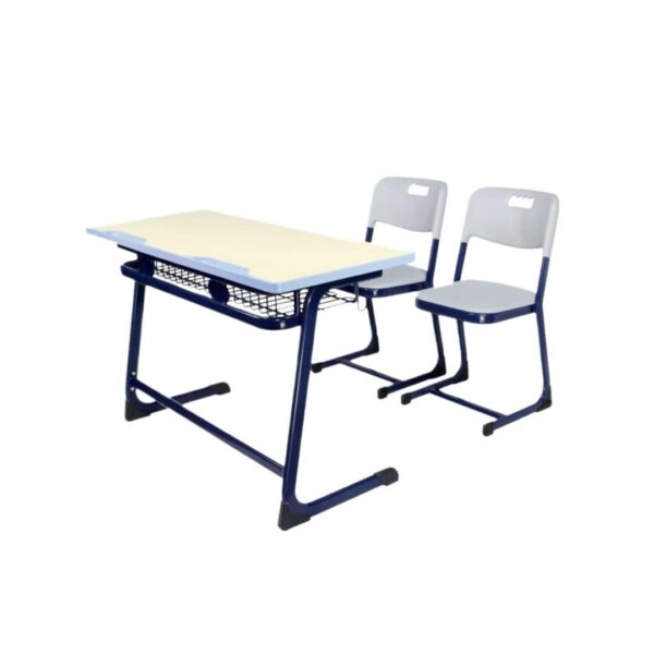 High School Classroom Double Desk and Chair