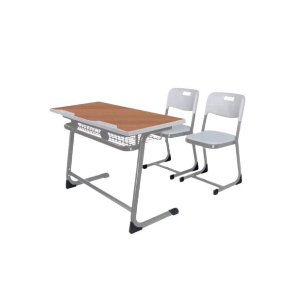 High School Classroom Double Desk and Chair