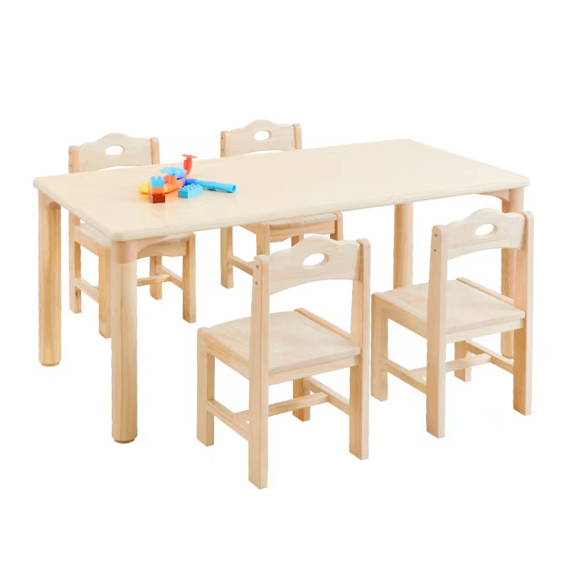 Wooden Timber Kids Table and Chair Set