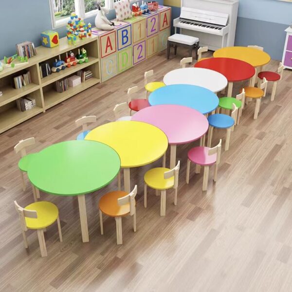 Wood Kindergarten Modular Table and Chair