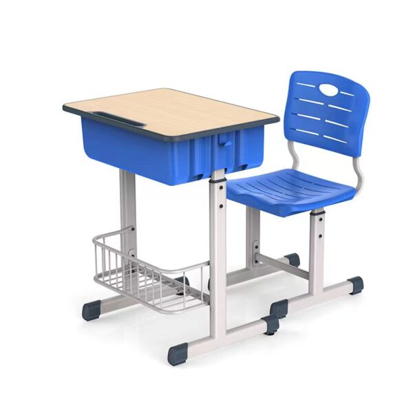 Student Desk and Chair Set with Basket