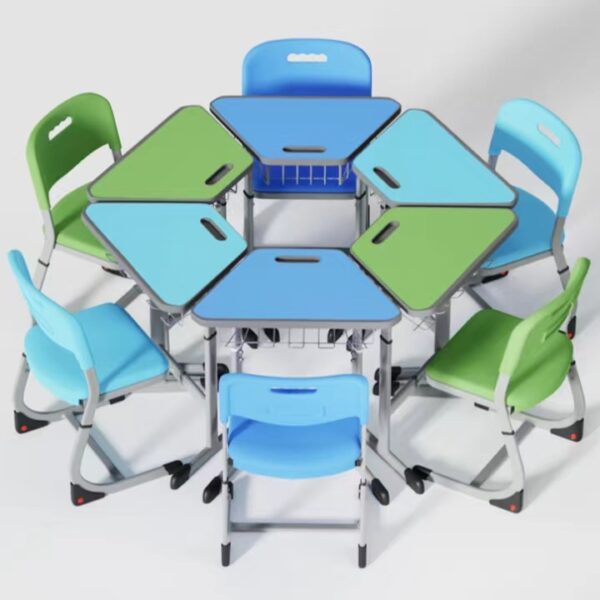 6-person Collaborative Group Table and Chair